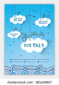 Big Sale Flyer, Banner or Pamphlet with 50% discount offer for limited time only.