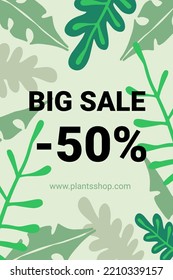 big sale Flyer. Creative, ads offers or posters in modern art style for corporate identity, branding, social media advertising, promo. Biophilia design concept.