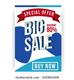 big sale flyer or poster vector illustration. sale flyer
