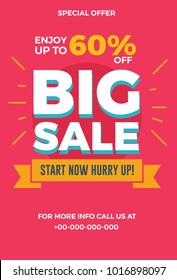 Big sale flyer. Vector illustration for social media banners, poster, flyer and newsletter designs