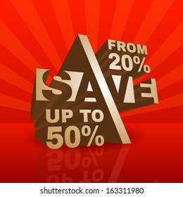 big sale golden glassy original 3d vector text of selling lower price proposal on shining red radial radiate background texture big sale commercial background scene red new massive orange rich mark la