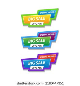 Big sale with gradient, up to 70% off. Discount promotion layout banner template design. Vector illustration