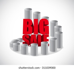 Big sale graph stats. business sign illustration design icon graphic
