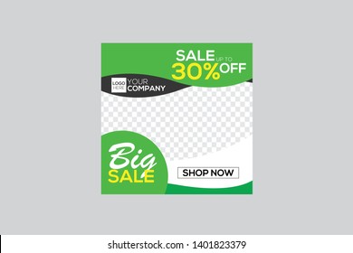 Big Sale  Green Color Web Banner Ads Template