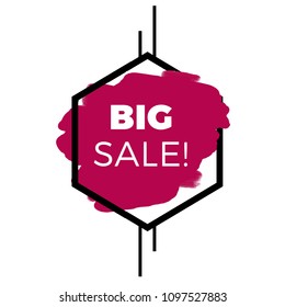 Big Sale Hexagon Frame Purple Background Sale Banner Vector Image
