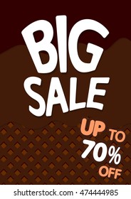 Big Sale, ice cream, special offer, abstract chocolate background, brochure design, size A4, vector illustration