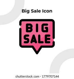 Big Sale Icon with Dashed Filled Outline Style, Vector Editable 