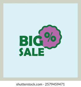 Big Sale Icon with a prominent percentage sign for marketing and advertising promotions discount