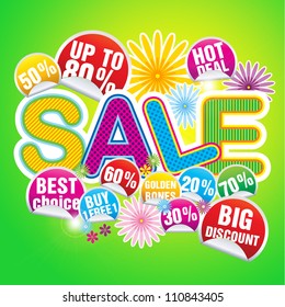 Big Sale Icon / Summer Sale Template / Summer fashion sale / Sale poster labels