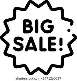 big sale icon. Thin Linear Style Design Isolated On White Background
