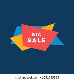 Big Sale Inscription Design Banner. Discount Sticker. Vector illustration
