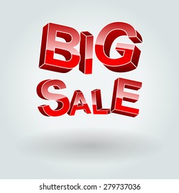 Big Sale. The inscription of the three-dimensional letters with a shadow. To use for promotional purposes. 