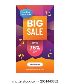 Big Sale Instagram Story Banner Vector Template