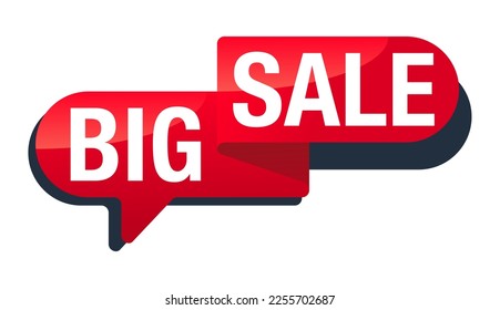 Big Sale - isolated element in decorative red banner frame