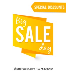 Big Sale label or banner vector template isolated on white background illustration