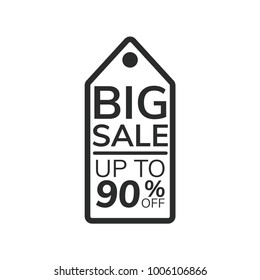 Big sale label icon isolated on white background. Tag symbol modern, simple, vector, icon for website design, mobile app, ui. Vector Illustration