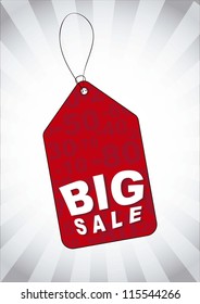 big sale label over gray background. vector illustration