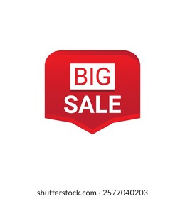 BIG SALE Label, Sticker, Banner, tag, for advertising, promotion, retail, website, graphic design project, app design or online store. Vector design element.