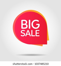 Big sale label, symbol for advertising campaign in retail, sale promo marketing