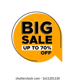 Big sale label tag vector design. Promotion offer badge for social media.