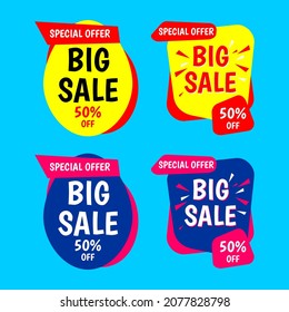 Big Sale Label Vorlage Vektordesign, Social Media Promotion, Rabatt-Banner-Vorlage.