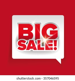 Big sale label vector red