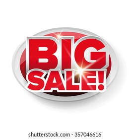 Big sale label vector red