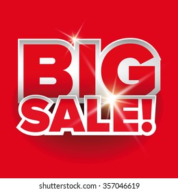 Big sale label vector red
