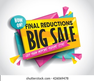 Big Sale layout design with abstract triangle elements. Vector illustration