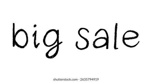 Big sale lettering Handwritten word Modern brush calligraphy Template for marketing ad, print, web, banner, poster, flyer Ink illustration