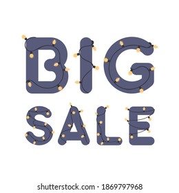 Big sale lettering. Ready text for advertising. Vector.