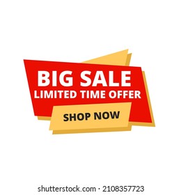 big sale limited time offer shop now flat label