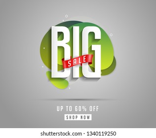 Big Sale Logo on multi color of liquid abstract.