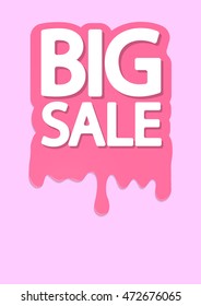 Big Sale, melted cream, brochure design template, size A4, vector illustration