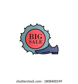 Big sale, men's shoes color gradient vector icon