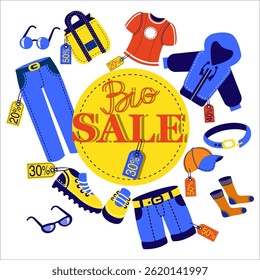 big sale menswear at bargain price discount banner flyer