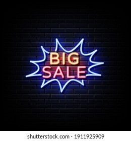Big Sale Neon Signs Style Text Vector
