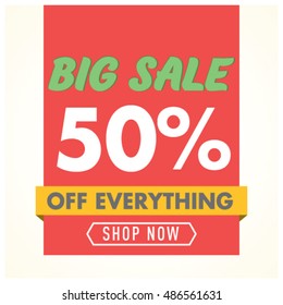 Big sale off everything banner design.Vector illustration