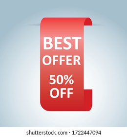 Big Sale, Offer Banner, Sticker Design Collection Set with 50 Discount Tag