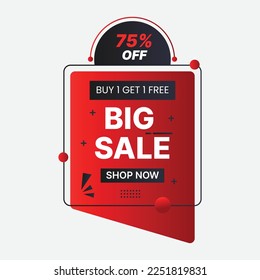 Gran venta de vector de plantilla de oferta. Mega venta, súper venta de compras especiales en línea, banner de descuento