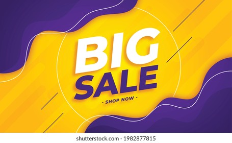 big sale and offer template in yellow and purple color