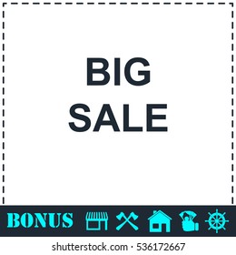 Big Sale offer text icon flat. Simple vector symbol and bonus icon