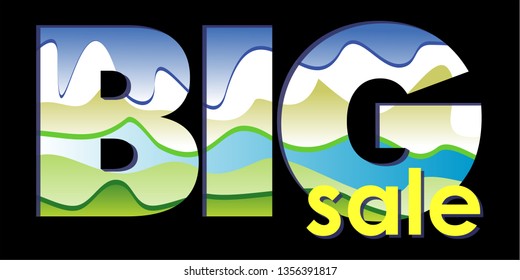big sale on black background