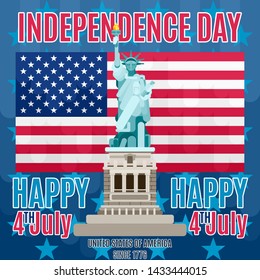 big sale on independence day poster bright with a statue