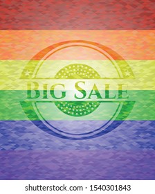 Big Sale on mosaic background with the colors of the LGBT flag