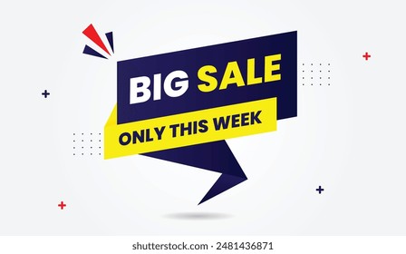 Big Sale Only This Week banner template design with a sleek white background