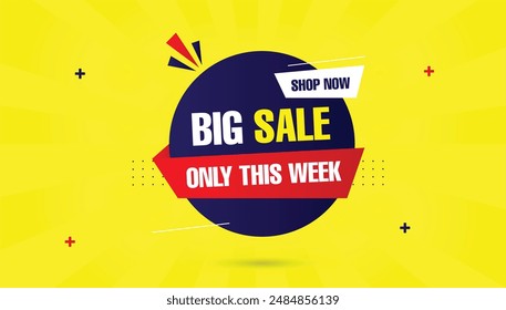 Big Sale Only This Week banner template design with a vibrant yellow background.