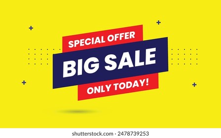 Big Sale Only Today: Special Offer Banner Template Design – Perfect for capturing attention and boosting sales instantly!