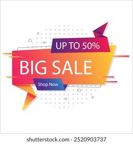big sale origami style banner