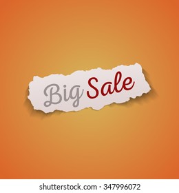 Big sale. Paper. Vector